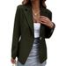 2025s 2025 Autumn/Winter New Women's Casual Long Sleeved Solid Color One Button Suit Coat_ecoleips.com