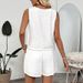 Women's Clothing Ethnic Style Holiday Leisure Embroidered Cardigan Suit Sleeveless Vest Shorts Two Piece Suit_ecoleips.com