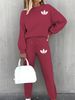 Women's Casual Fashion Vacation Set Thick Sweatshirt And Sweatpants Autumn And Winter Pockets Print 0019_ecoleips.com