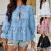 Diyun European And American 2025 Spring Summer Casual Vacation Loose Lace-Up Cardigan Solid Color Hollow_ecoleips.com