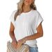 Women's Clothing Waist Stitching Round Neck Short Sleeved Casual T Shirt_ecoleips.com
