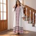 Muslim Robe Ethnic Long Skirt Printed Gilded Beaded Elegant Women's Robe_ecoleips.com