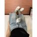 Light Colored Rhinestone Denim Capri Pants plus Size Loose Fit Slimming Wide Leg Pear Shaped Figure New Summer Style_ecoleips.com