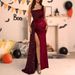 Verve Women's Light Mermaid High-End Banquet Elegant Host Off-Shoulder Dress Evening Gown_ecoleips.com