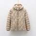 New 90 Fleece Women's Clothing Autumn And Winter New Light And Thin Down Jacket Wavy Pattern Women's Hooded Jacket_ecoleips.com