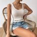 Women's Clothing Slim Fit Versatile Hem Splicing Tassel Design Vest Top_ecoleips.com