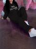 Women's plus Size Autumn Winter Leisure Suits Fashion Letter Print Long Sleeve Hooded Sweatshirt & Sweatpants Two Piece Set_ecoleips.com