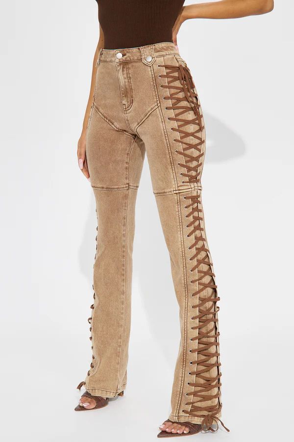 Women's Clothing Straps Drawstring Hot Girl Jeans Trousers_ecoleips.com
