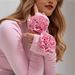 Women's Slim Fit Long Sleeve T-Shirt European American Style Flower 3D Design Solid Color Temperament Top For Spring Autumn_ecoleips.com