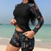Women's Long-Sleeve Floral Print Tankini Swimsuit – High-Waisted Bikini Bottom With Double-Layer Coverage (S-Xl) – Upf 50+ Swimwear For Beach & Pool_ecoleips.com