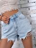 2025s 47#-35865#Women's INS New Casual High-Waisted Frayed Distressed Denim Shorts_ecoleips.com