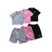 Women's Y2K Trendy Casual Two-Piece Suit Embroidered Jacquard T-Shirt And Elastic Straight Shorts Set European American Style_ecoleips.com