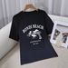 Women's Casual round Neck Short Sleeve Sports Top Multi-Color Solid Loose Printed Fashionable T-Shirt_ecoleips.com