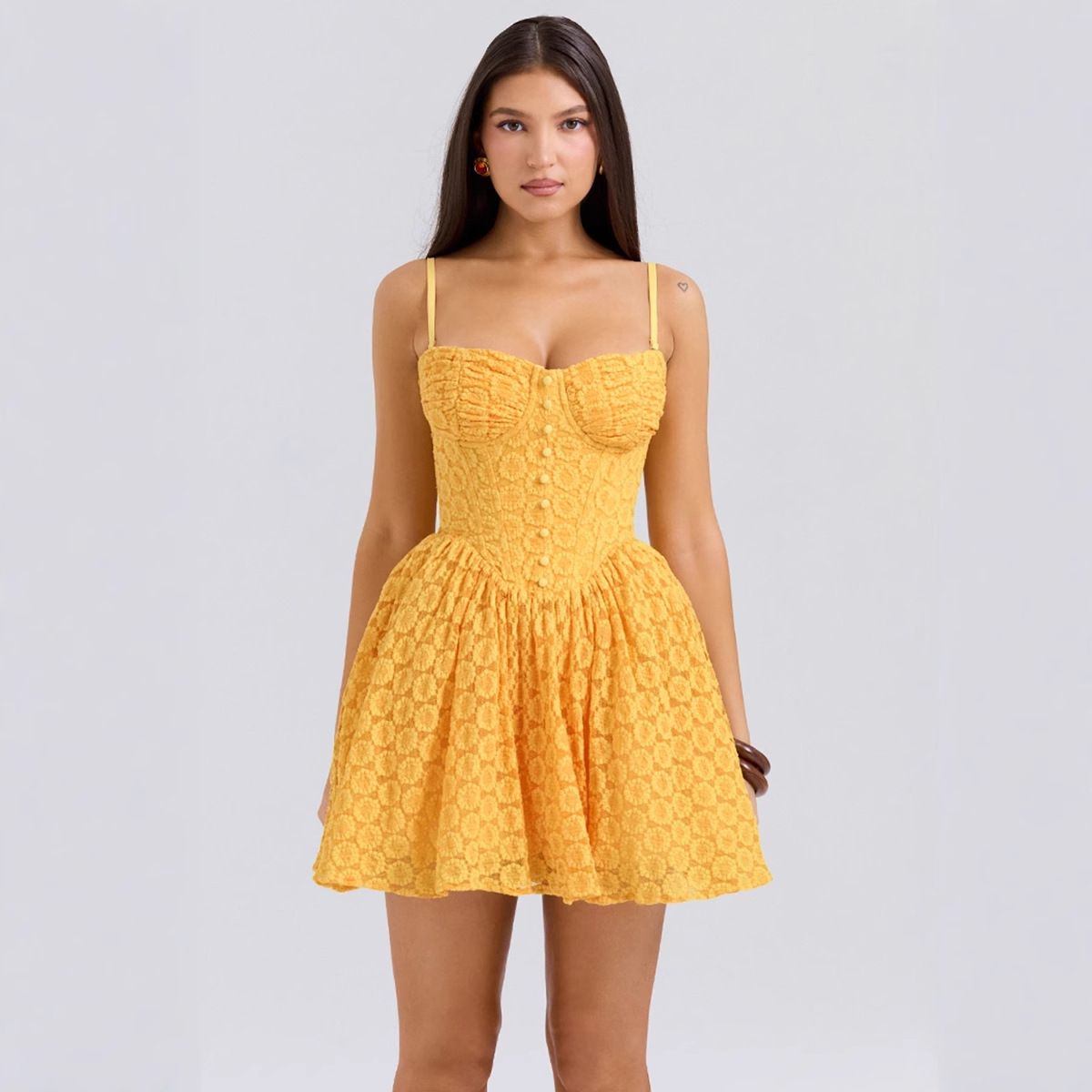 Cro-Border Foreign Trade Sexy Lace Jacquard European And American Pure Deire Backle A-Line Puff Short Prince_ecoleips.com