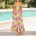 Women's High Waist Bikini Set - Floral Print Two-Piece Swimsuit With Side Split_ecoleips.com