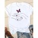 Foreig Trade Wome's Clothig, Europea Ad America Style, Simple Roud-eck Heart-prit Short-sleeve T-shirt For_ecoleips.com