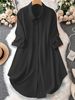 Women's Clothing Spring And Summer New Shirt Half Sleeve Loose Button Mid Length_ecoleips.com