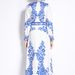 Elegant Floral Print Long Dress For Women Retro Artistic Style Single Breasted Waist Cinching New Spring French Court Look_ecoleips.com