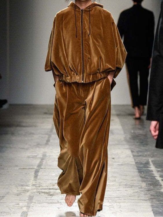 Elegant Gold Velvet Sleeveless Jacket & Pants Set - Stylish Casual Outfit For Teens & Adults (XS-XXL)_ecoleips.com