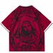 Unisex Loose Pullover T-Shirt Y2K American Summer Fashion V Neck Nun Print New Street Style Cross Border Women's Top_ecoleips.com