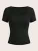 Vibrant Square Neck T-Shirt In Solid Color - Spring And Summer Classic Casual Short Sleeve T-Shirt - Everyday Casual_ecoleips.com