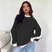 's Best-selling Trendy Women's Clothing, Color-blocking Loose-fitting Sweatshirt, 2025 European And American New_ecoleips.com