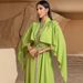 Women's Clothing Fruit Green Half High Collar Shawl Dress Hand Sewn Diamond Abaya Dress_ecoleips.com