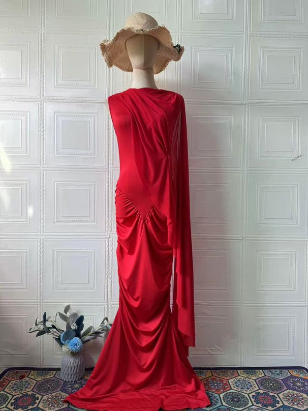 Elegant High-Waisted Sleeveless Evening Dress – Fall Vintage Bodycon Long Dress For Women (Beige, Red, Light Pink)_ecoleips.com
