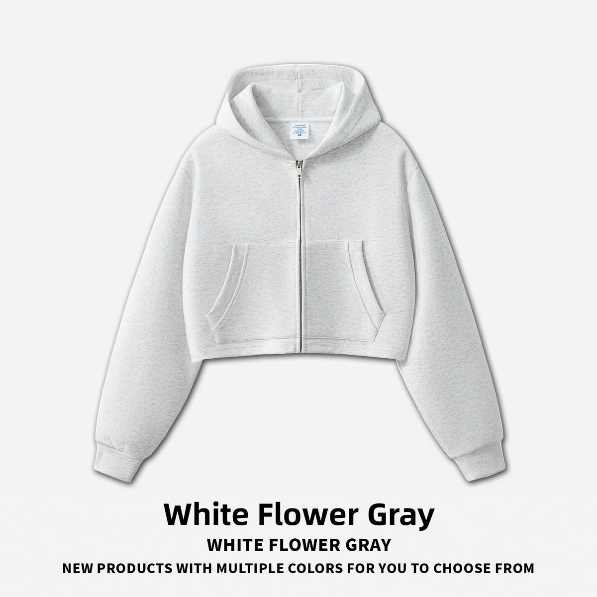 Women's Clothing Cropped Hooded Zipper Cardigan Long Sleeve Sweatshirt Jacket Clean Fit Spring/Autumn Family Clothing_ecoleips.com