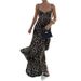 Summer New Arrival Women's Leopard Print Suspender Dress Fashionable Sexy Elegant European American Style Foreign Trade Clothing_ecoleips.com