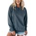 Autumn And Winter Women's Rib Decorative Pocket Pullover Long Sleeve Loose Sweater_ecoleips.com