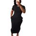 Women's Clothing Short Sleeved Slim Tight Long Skirt_ecoleips.com
