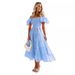 European And American Women's Clothing: 's Best-selling Dress, New Summer Style, Off-shoulder Puff Sleeves,_ecoleips.com