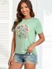 Graphic Tees For Women Casual Short Sleeve Round Neck Vintage Boho Style Floral T Shirts Wildflowers Cottagecore Tshirt Tops_ecoleips.com