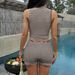 Y2k Striped Vacation Knit Set - Sleeveless Vest & Bermuda Shorts Outfit For Women, Trendy Streetwear Casual Lounge Wear, Spring Summer Comfort Fit_ecoleips.com