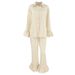 European And American Cross-Border New Satin Loose Lace Sleeve Long Pants Pajamas Two-Piece Set Autumn Women's_ecoleips.com