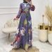 Women's Clothing Flower Long Long Distance Running Fashion Temperament Muslim Dress_ecoleips.com