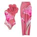 Women's Clothing New Swimsuit Women's 3d Big Flower Decorative Printed One-Piece Swimsuit Suit_ecoleips.com