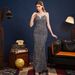 Women’s Clothing Evening dress for women, elegant lady, high end party, heavy sequins, sexy and slim long suspender dress_ecoleips.com