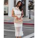 Women's Clothing sexy see-through lace dress INS casual ruffle sleeve dress _ecoleips.com