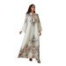Elegant plus Size A-Line Dress SW2610 Floral Print with Tassel Design And Rhinestones New Arrival Women's Muslim Fashion_ecoleips.com