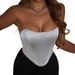 Aria Basics Aria Basics Cross-Border Glossy Tube Rhombus Crop Top Backless European And American Fishbone Waist Cincher Chest Wrap_ecoleips.com