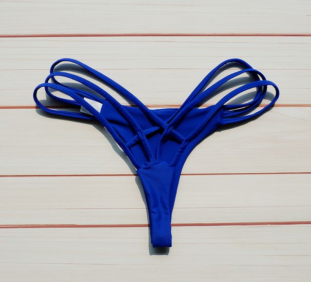 Women's Clothing Sexy Swimsuit New Bikini Solid Color Chest Bow Biki Nail Pants_ecoleips.com