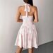 AD331 Quality Model 2025 Summer Princess Style Fresh And Sweet Women's Halter Neck Printed One-Shoulder Fairy Dress_ecoleips.com