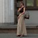2025 Spring Autumn Women's Sleeve Top And Long Skirt Sequin Set_ecoleips.com