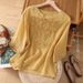Cotton And Linen Embroidered Short Sleeved Top For Women, Mid Length Sleeves, 2025 Summer Plus Size Loose Fit, Tummy Covering, Slimming, Retro Casual T Shirt For Women._ecoleips.com