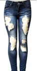Women's Mid-Waist Distressed Jeans European American Style Denim Clothing FPopular New Arrivals_ecoleips.com