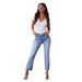 European And American New Stretch Straight Jeans Women's Elegant Commuter Ripped Washed Trousers_ecoleips.com