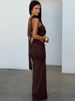 Mozision Halter Neck Strapless Sexy Maxi Dress Women Summer Elegant Off-shoulder Ruched Cutout Bodycon Party Long Dresses_ecoleips.com