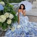 Women's Clothing Spring And Summer Sleeveless Fashion Floral Sling Strapless Strappy Big Swing Skirt Organza Dress_ecoleips.com